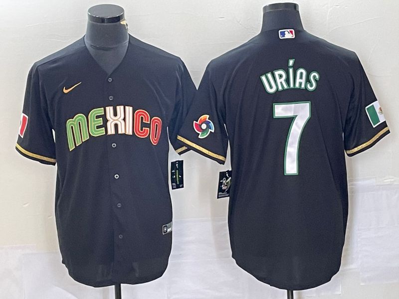 Men 2023 World Cub Mexico #7 Urias Black Nike MLB Jersey style 91830